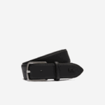 Lacoste cinto de lona pique com fivela gravada homens preto 000 88BL2087