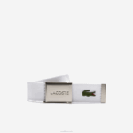 Lacoste cinto de tecido com fivela gravada homens 1 88BL2083