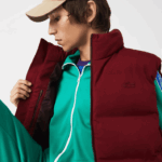 Lacoste colete de capuz dobrável homens bordeaux zs1 88BL1258