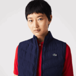 Lacoste colete de golfe acolchoado esporte mulheres azul marinho 423 88BL2630 - Image 3