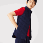 Lacoste colete de golfe acolchoado esporte mulheres azul marinho 423 88BL2630 - Image 5