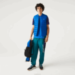 Lacoste colete repelente de água acolchoado homens azul k1q 88BL1251