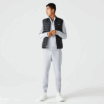 Lacoste colete repelente de água acolchoado homens preto 031 88BL1252