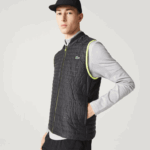 Lacoste colete reversível acolchoado esportivo homens amarelo preto g65 88BL385