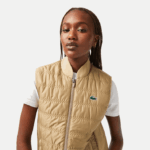 Lacoste colete reversível de golfe esportivo mulheres zig branco bege 88BL2429 - Image 2
