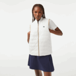 Lacoste colete reversível de golfe esportivo mulheres zig branco bege 88BL2429
