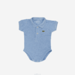 Lacoste conjunto de macacão piquê de algodão orgânico para bebê crianças pés azuis 88BL2989