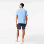 Lacoste conjunto de pijama curto de veludo logo homens azul caqui verde cinza escuro 8z0 88BL1622 - Image 3