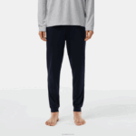 Lacoste conjunto de pijama longo de veludo logo homens azul marinho cinza chine verde vxd 88BL1457 - Image 4