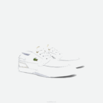 Lacoste couro de convés bayliss e sapatos de barco sintéticos homens branco e off white 65t 88BL1802 - Image 2