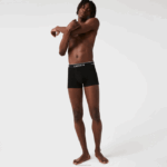 Lacoste cueca boxer casual com 3 pacotes homens preto 031 88BL484 - Image 2