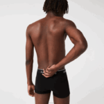 Lacoste cueca boxer casual com 3 pacotes homens preto 031 88BL484 - Image 3