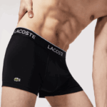 Lacoste cueca boxer casual com 3 pacotes homens preto 031 88BL484 - Image 6