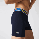 Lacoste cueca boxer com cintura contrastante pacote com 3 homens azul marinho vermelho branco azul lnz 88BL1565