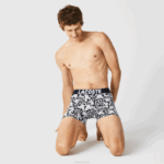 Lacoste cueca boxer com estampa náutica pacote com 3 homens chine cinza azul marinho branco 5kc 88BL1524