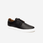 Lacoste esparre club tênis de couro homens preto e off white 454 88BL1718