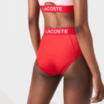 Lacoste estampa de biquíni mulheres pwy vermelho azul 88BL2662 - Image 4