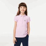 Lacoste gola recortada mini polo piquê garotas rosa z4h 88BL2961