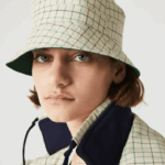 Lacoste Heritage reversível sólido ou balde de verificação mulheres bege verde epp 88BL2929