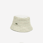 Lacoste Heritage reversível sólido ou balde de verificação mulheres bege verde epp 88BL2929 - Image 5