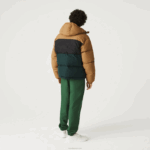 Lacoste Jaqueta acolchoada colorblock repelente de água homens marrom preto verde tpv 88BL1227 - Image 3