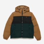 Lacoste Jaqueta acolchoada colorblock repelente de água homens marrom preto verde tpv 88BL1227 - Image 5