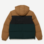 Lacoste Jaqueta acolchoada colorblock repelente de água homens marrom preto verde tpv 88BL1227 - Image 6