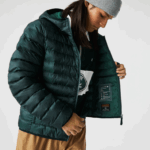 Lacoste jaqueta acolchoada com capuz homens verde yzp 88BL1265 - Image 6