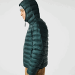 Lacoste jaqueta acolchoada com capuz homens verde yzp 88BL1265 - Image 8