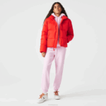 Lacoste jaqueta acolchoada dobrável mulheres vermelho f8m 88BL2617 - Image 2