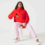 Lacoste jaqueta acolchoada dobrável mulheres vermelho f8m 88BL2617
