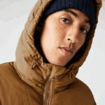 Lacoste jaqueta acolchoada repelente de água homens marrom z0w 88BL1231 - Image 2