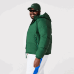 Lacoste jaqueta acolchoada repelente de água homens verde 132 88BL1211 - Image 3