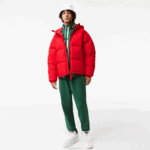 Lacoste jaqueta acolchoada repelente de água homens vermelho 240 88BL1212 - Image 2