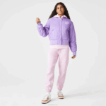 Lacoste jaqueta bomber de náilon acolchoada mulheres gfu roxo 88BL2624