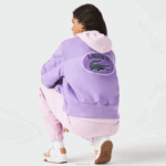 Lacoste jaqueta bomber de náilon acolchoada mulheres gfu roxo 88BL2624 - Image 5