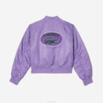 Lacoste jaqueta bomber de náilon acolchoada mulheres gfu roxo 88BL2624 - Image 8