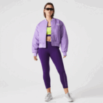 Lacoste jaqueta bomber de náilon acolchoada mulheres gfu roxo 88BL2624 - Image 9