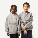 Lacoste jaqueta com capuz pulôver crianças cinza kzw 88BL3065
