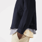 Lacoste jaqueta curta de gabardine de algodão orgânico com zíper homens azul marinho 166 88BL407 - Image 4