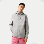 Lacoste jaqueta curta impermeável homens cinza kzw 88BL387