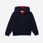 Lacoste jaqueta de lã com zíper de marca Rapazes azul marinho vermelho k1h 88BL3253
