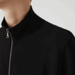 Lacoste jaqueta de lã piquê com gola alta com zíper homens preto 031 88BL1034 - Image 7