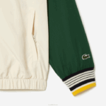 Lacoste jaqueta de poliéster reciclado homens branco verde pt2 88BL391 - Image 2
