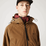 Lacoste jaqueta de sarja de marca homens marrom z0w 88BL1293