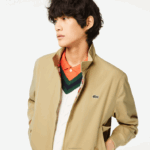 Lacoste jaqueta de sarja leve repelente de água homens bege ku4 88BL404 - Image 2