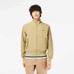 Lacoste jaqueta de sarja leve repelente de água homens bege ku4 88BL404