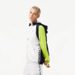 Lacoste jaqueta de tênis color block esportiva homens branco azul marinho amarelo 6f5 88BL1274
