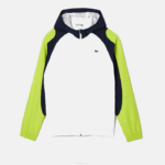 Lacoste jaqueta de tênis color block esportiva homens branco azul marinho amarelo 6f5 88BL1274 - Image 5