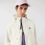 Lacoste jaqueta efeito patchwork homens b5l branco 88BL1249